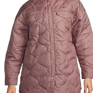 Nike Sportswear‎ Essential Women's Quilted Trench Jacket size medium in a mauve